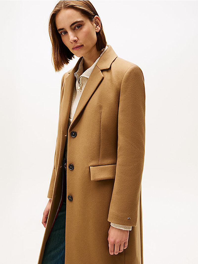 Kadın Classic Wool Regular Kaban Bej  WW0WW47445GWE