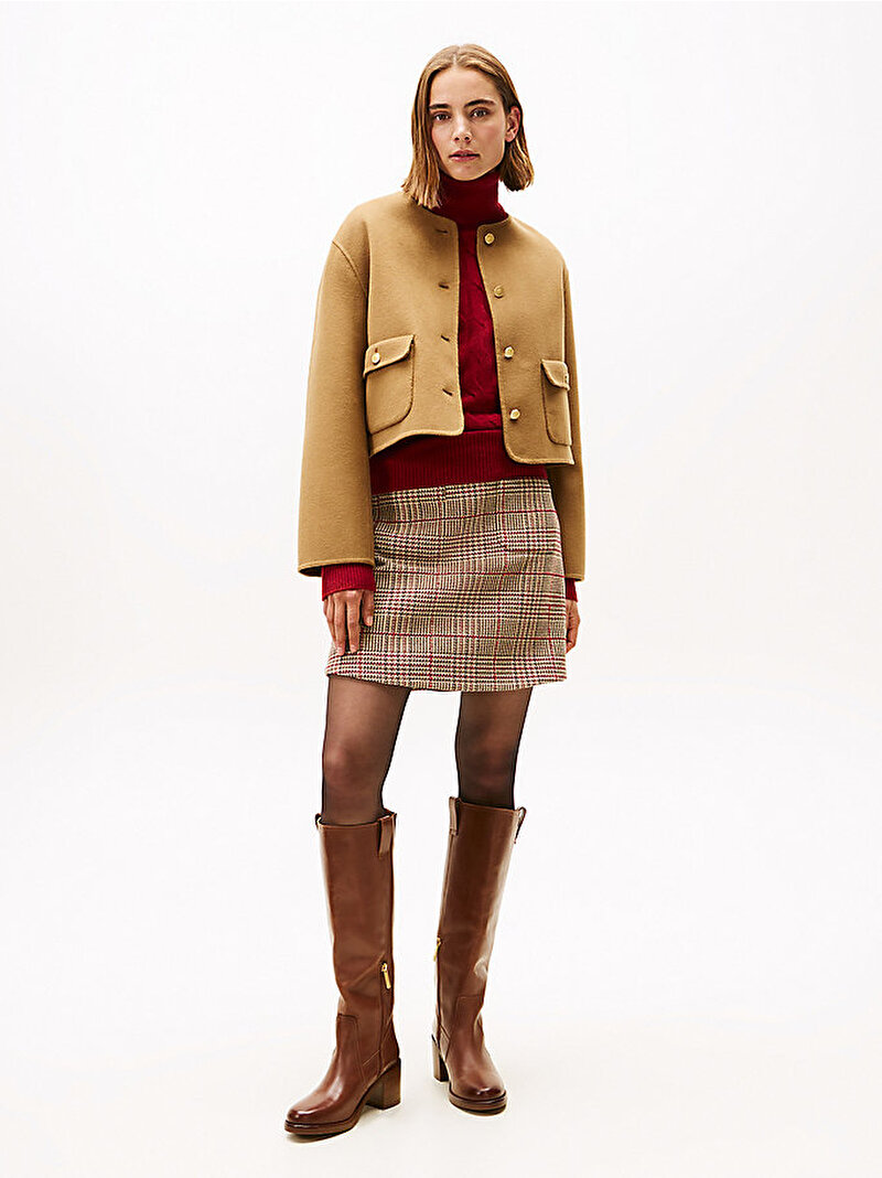 Kadın Wool Blend Regular Ceket Bej  WW0WW47446GWJ