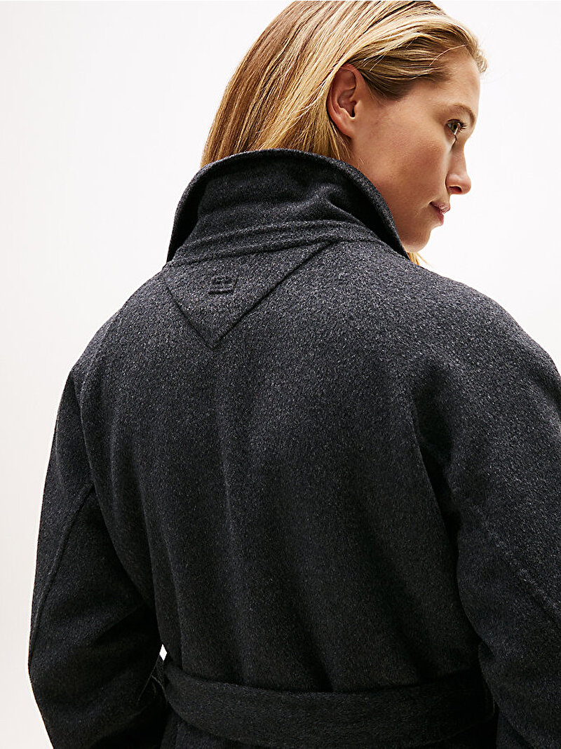 Kadın Wool Regular Belted Kaban Gri WW0WW47286P4E