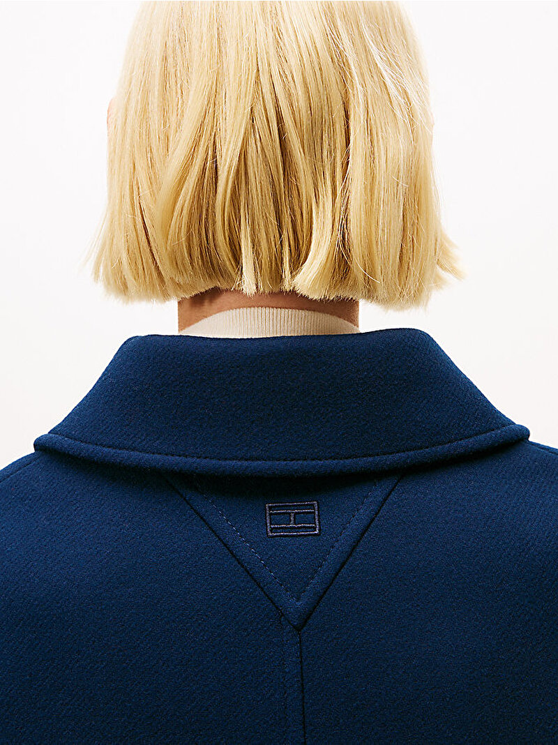 Kadın Wool Blend Regular Kaban Lacivert WW0WW47281C1G