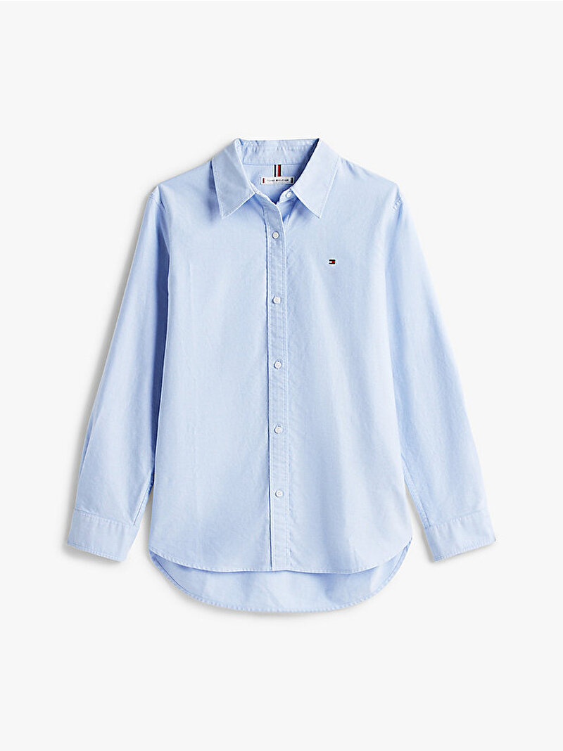 Kadın Oxford Relaxed Fit Gömlek Mavi  WW0WW461110YC