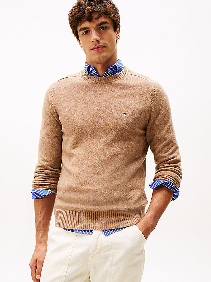 Erkek Crewneck Kazak Bej  MW0MW36535RFG