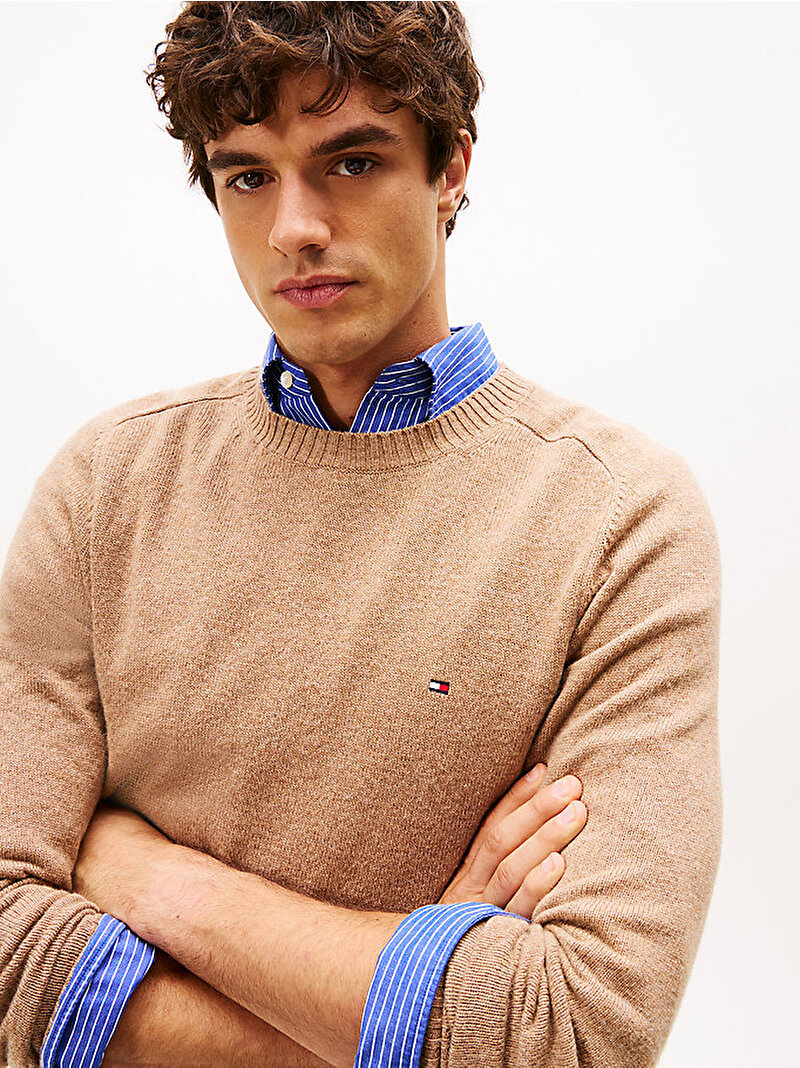 Erkek Crewneck Kazak Bej  MW0MW36535RFG