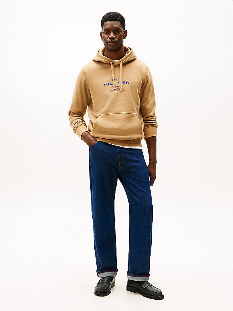 Erkek Oval Graphic Hoodie Bej MW0MW40864GV7