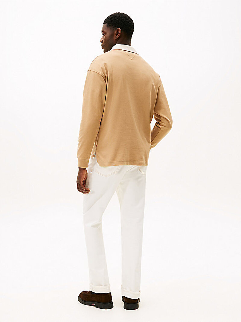 Erkek Peached Crest Solid Sweatshirt Bej  MW0MW40866GV7