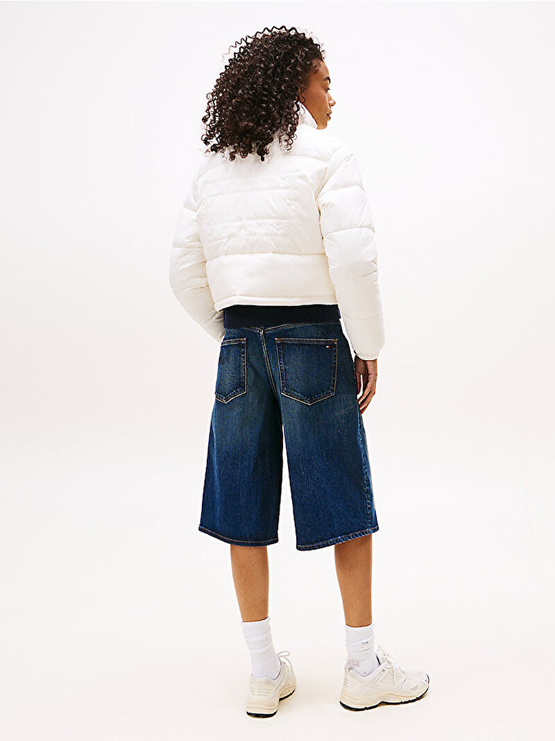 Kadın TJW Flag Back Drop Puffer Mont Beyaz  DW0DW21620YBH