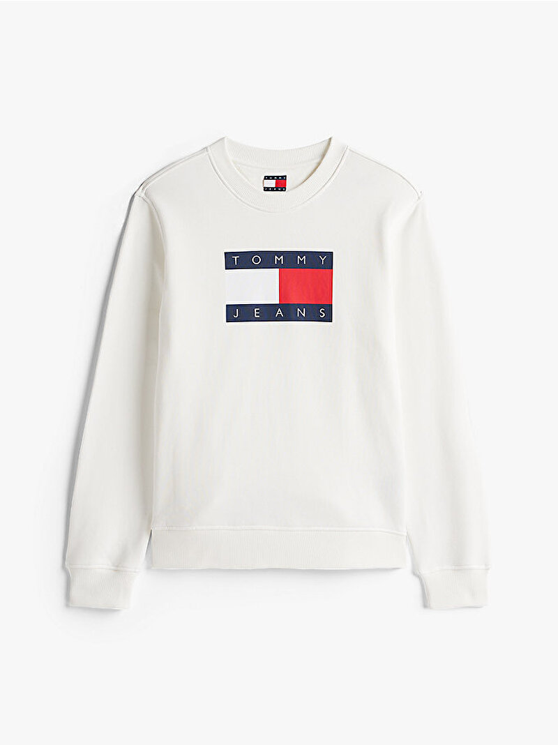 Kadın TJW Regular Flag Sweatshirt Ekru DW0DW22564YBL