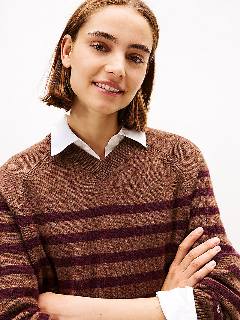 Kadın Chunky Wool Kazak Elbise Kahverengi WW0WW467610BJ