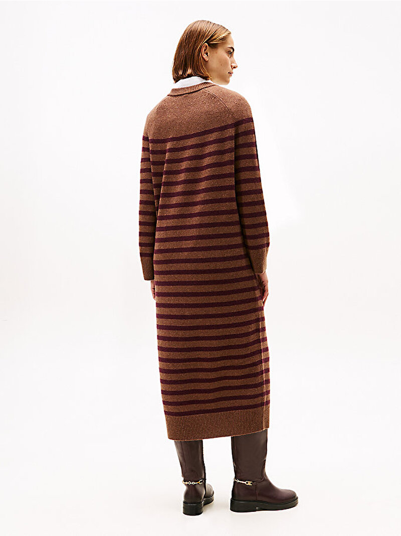 Kadın Chunky Wool Kazak Elbise Kahverengi WW0WW467610BJ