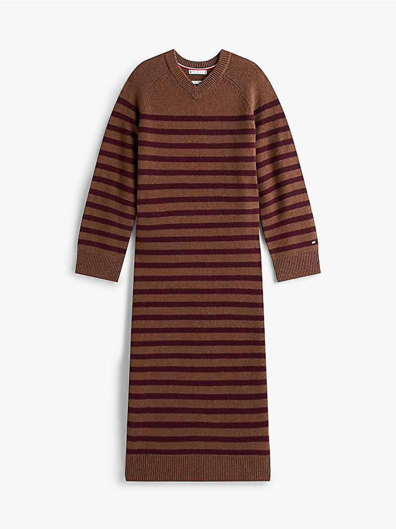 Kadın Chunky Wool Kazak Elbise Kahverengi WW0WW467610BJ