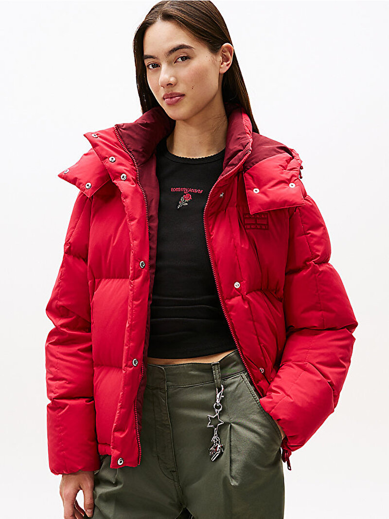 Kadın TJW Alaska Grid Down Puffer Mont Kırmızı DW0DW21623XJP