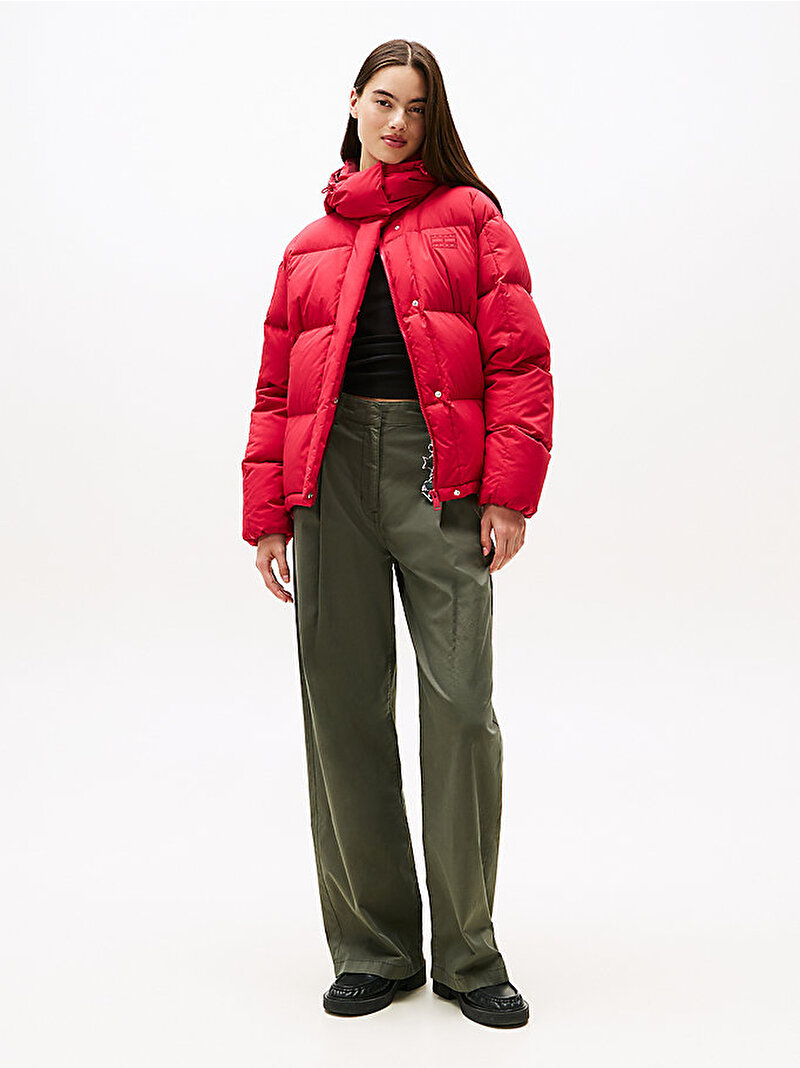 Kadın TJW Alaska Grid Down Puffer Mont Kırmızı DW0DW21623XJP