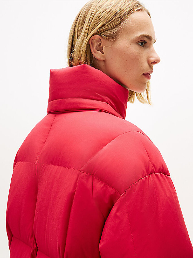 Kadın TJW Alaska Grid Puffer Mont Kırmızı DW0DW21977XJP