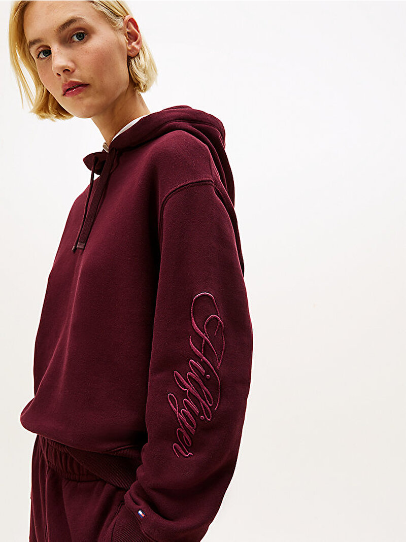 Kadın Modern Regular Terry Sweatshirt Kırmızı WW0WW46127XIH