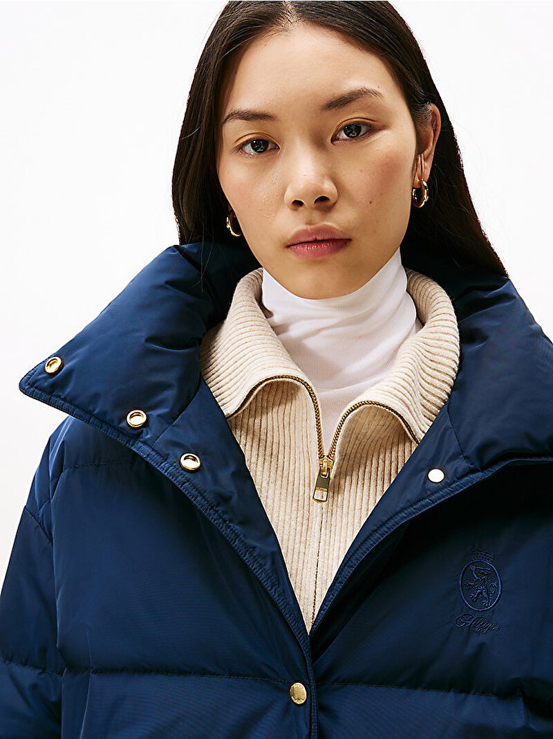 Kadın Crest Puffer Mont Lacivert WW0WW47279C1G