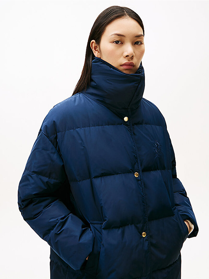 Kadın Crest Puffer Mont Lacivert WW0WW47279C1G