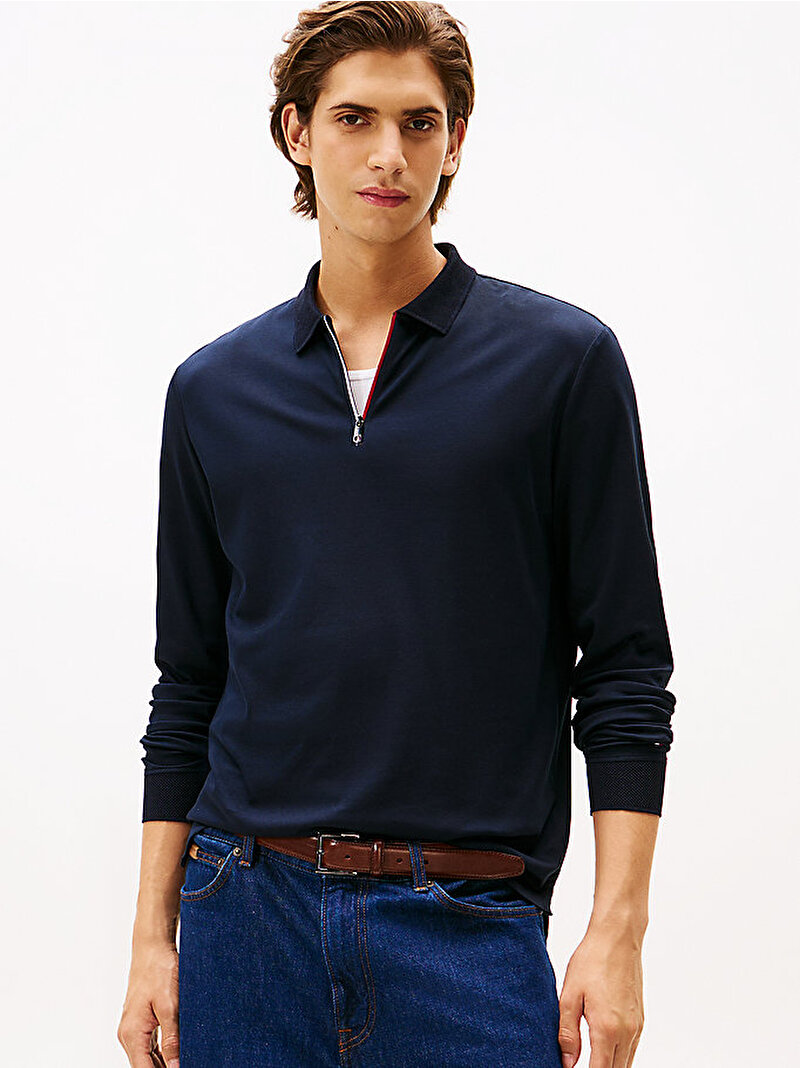 Erkek Interlock Polo T-shirt Lacivert MW0MW40302DW5