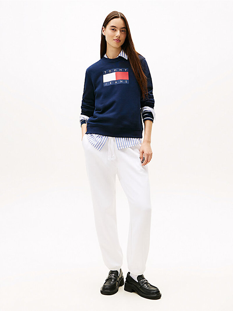 Kadın TJW Regular Flag Sweatshirt Lacivert DW0DW22564C1G