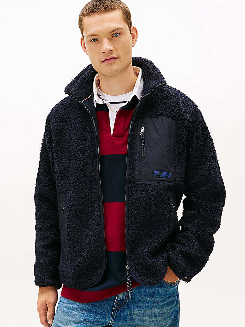 Erkek Teddy Fleece Sweatshirt Lacivert MW0MW40420DW5