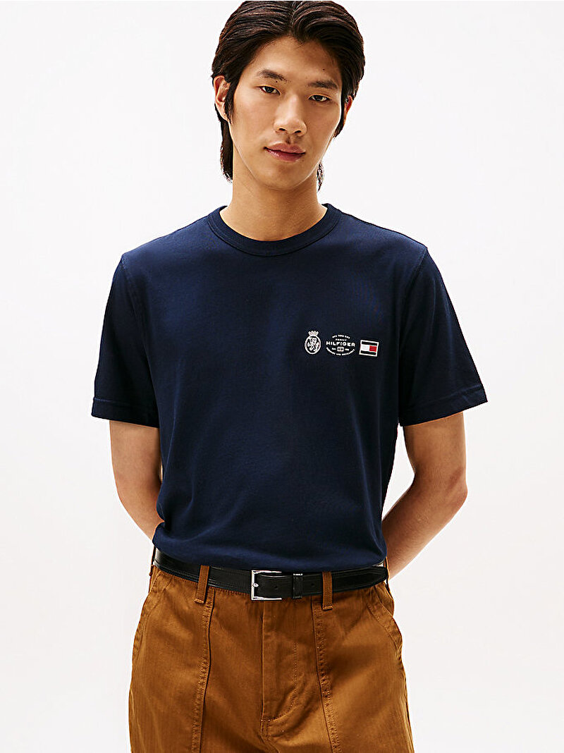 Erkek Small Crest Outline T-shirt Lacivert MW0MW40011DW5