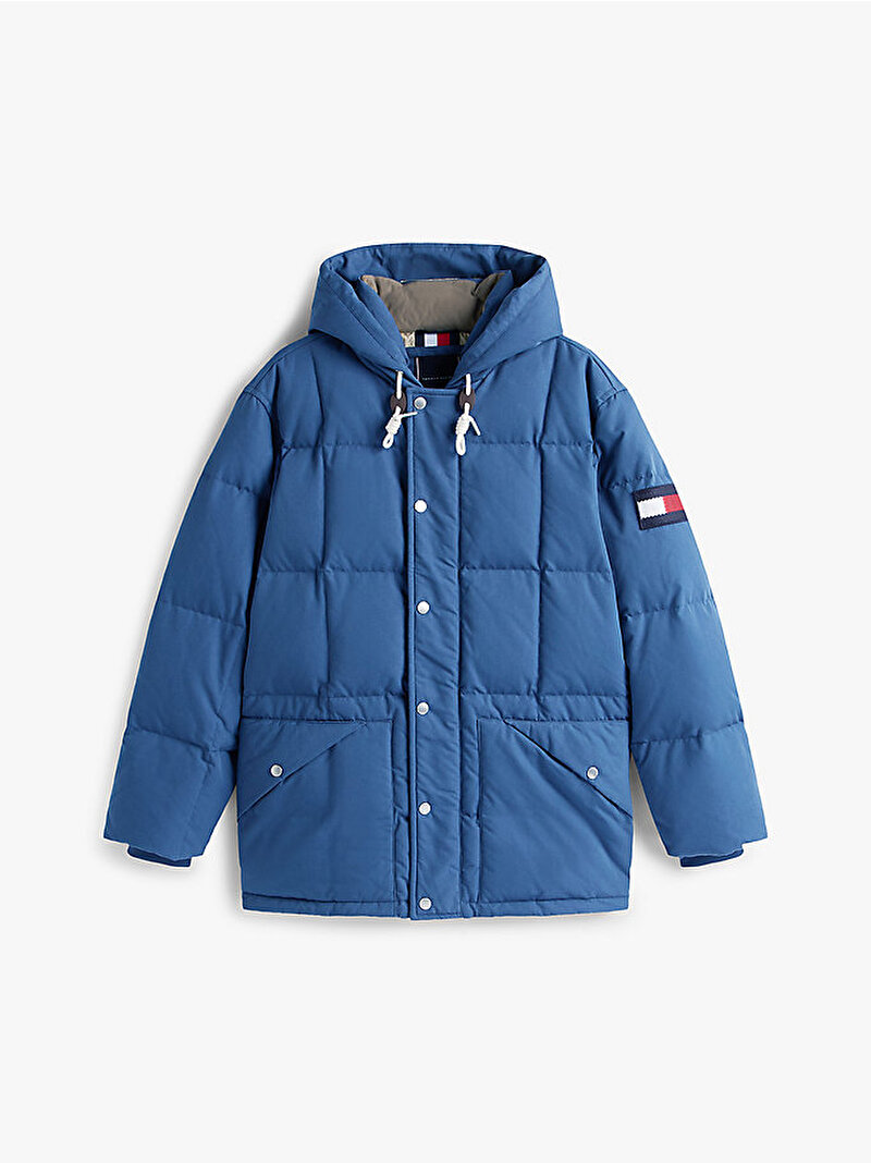 Erkek Square Baffled Down Puffer Mont Mavi  MW0MW40614DBZ