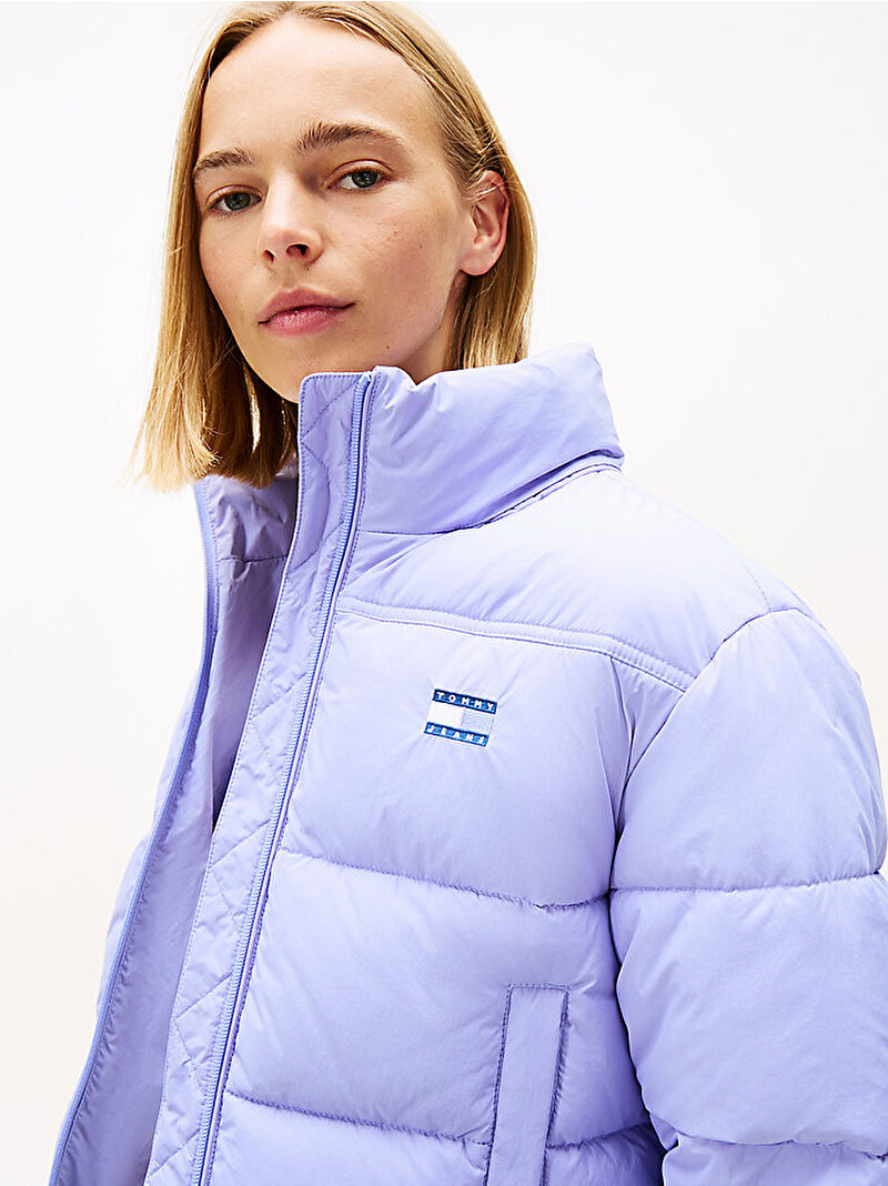 Kadın TJW Flag Back Drop Puffer Mont Mor DW0DW21620C5Z