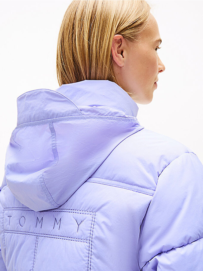 Kadın TJW Flag Back Drop Puffer Mont Mor DW0DW21620C5Z