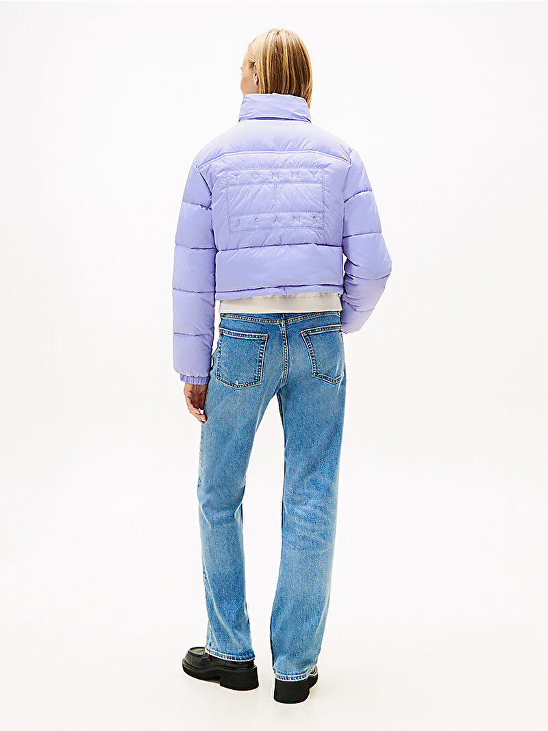 Kadın TJW Flag Back Drop Puffer Mont Mor DW0DW21620C5Z