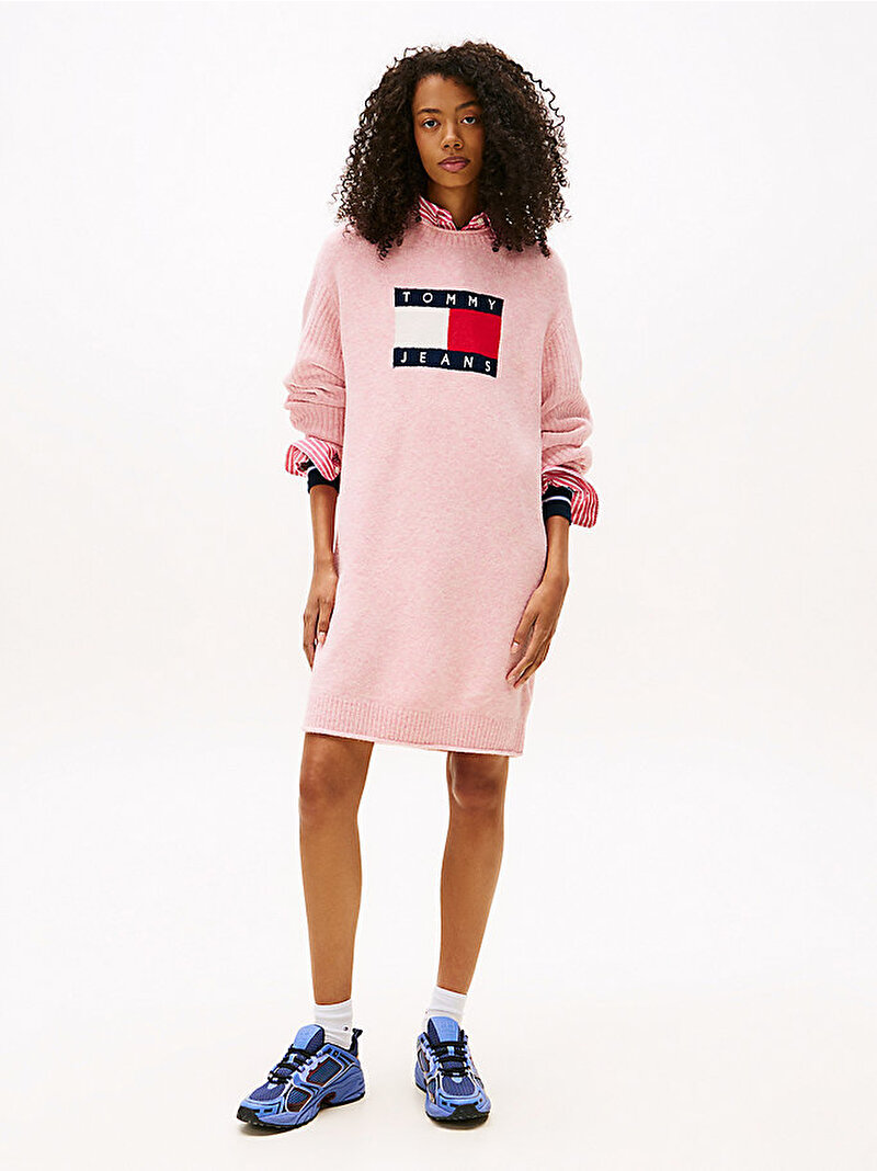 Kadın TJW Flag Kazak Elbise Pembe  DW0DW21462T08