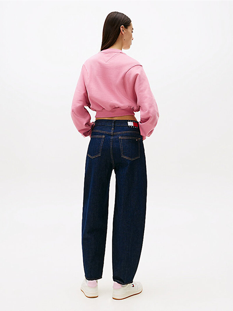 Kadın TJW Crop Flag Sweatshirt Pembe  DW0DW21831THC