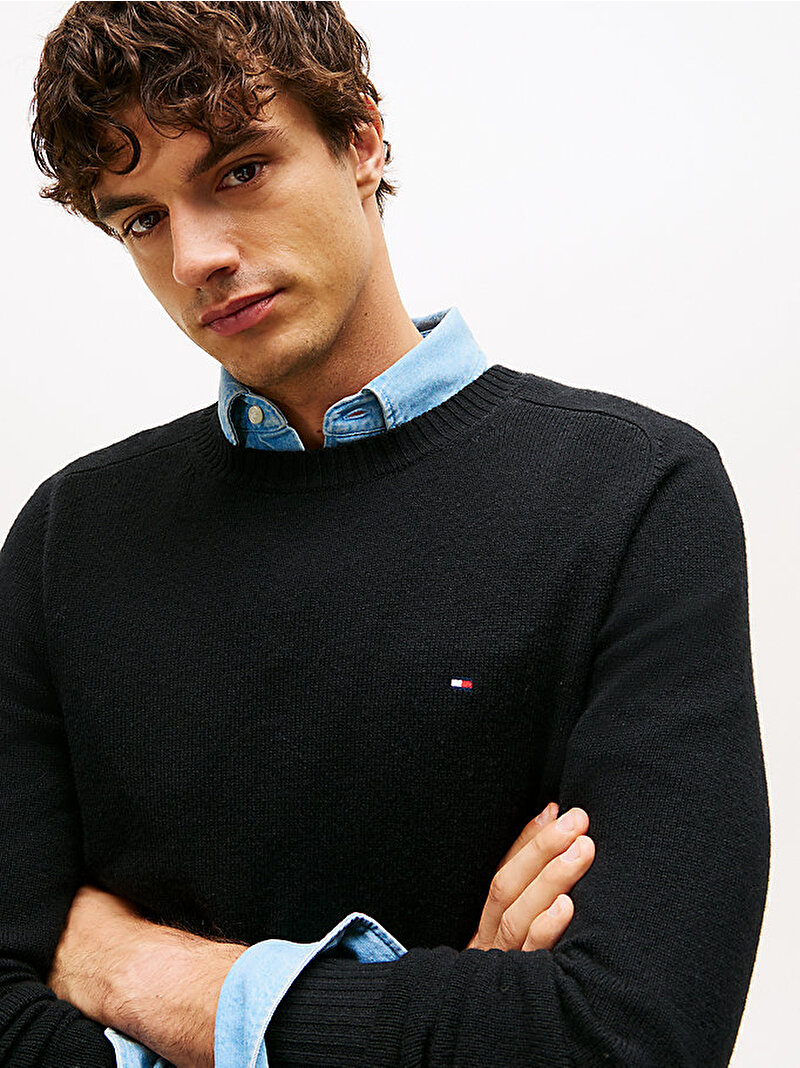 Erkek Crewneck Kazak Siyah MW0MW36535BDS
