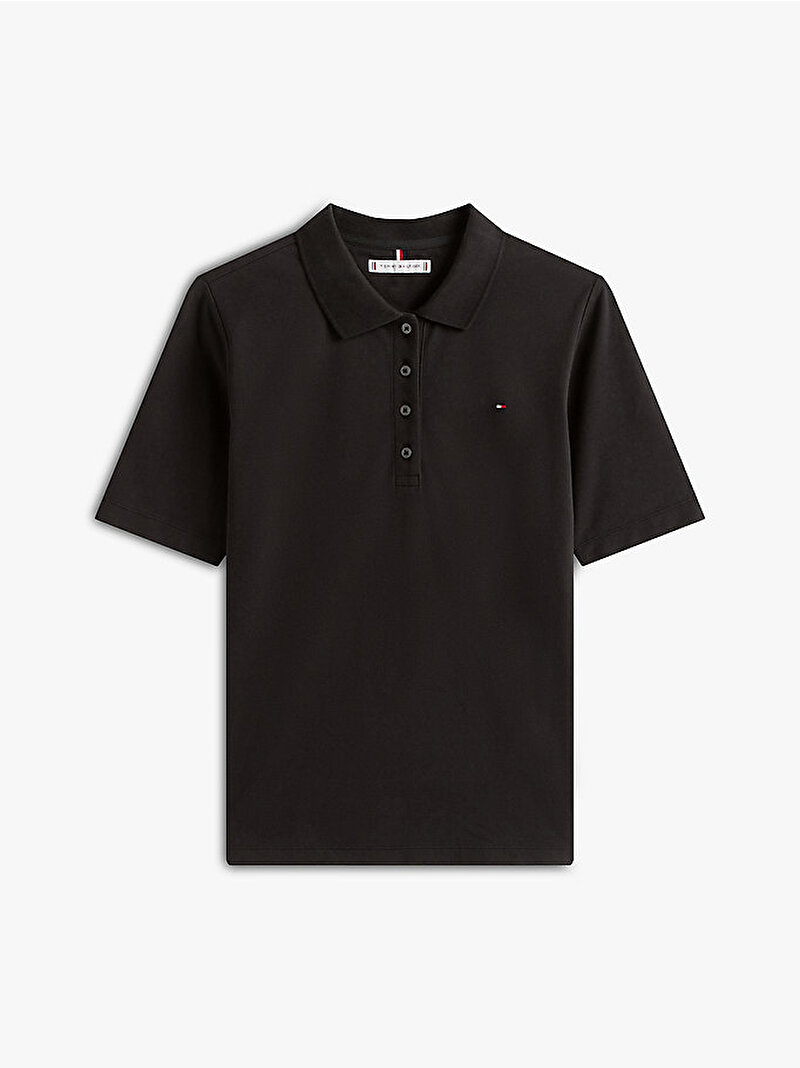 Kadın 1985 Regular Pique Polo T-shirt Siyah WW0WW43224BDS