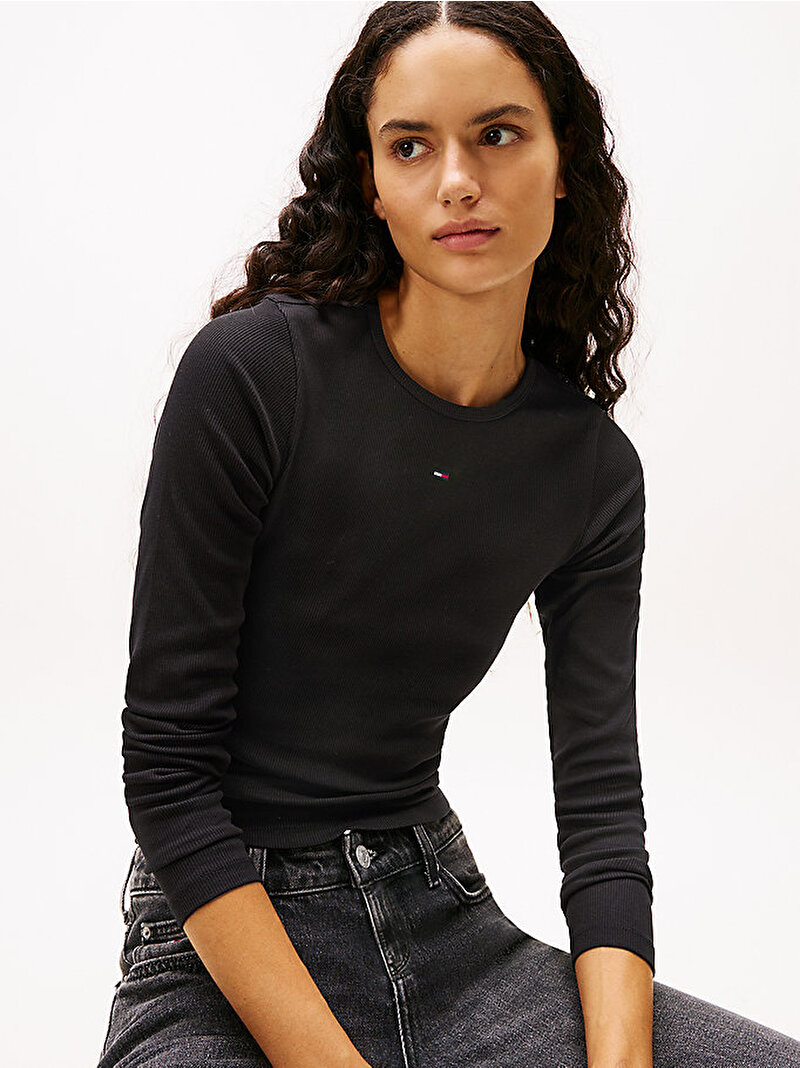 Kadın TJW 2'li Paket Uzun Kollu T-shirt Siyah DW0DW177160XM