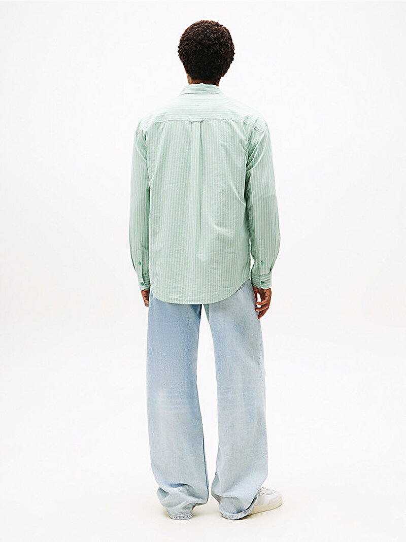 Erkek TJM Relax Poplin Patte Gömlek Yeşil DM0DM22022MAS