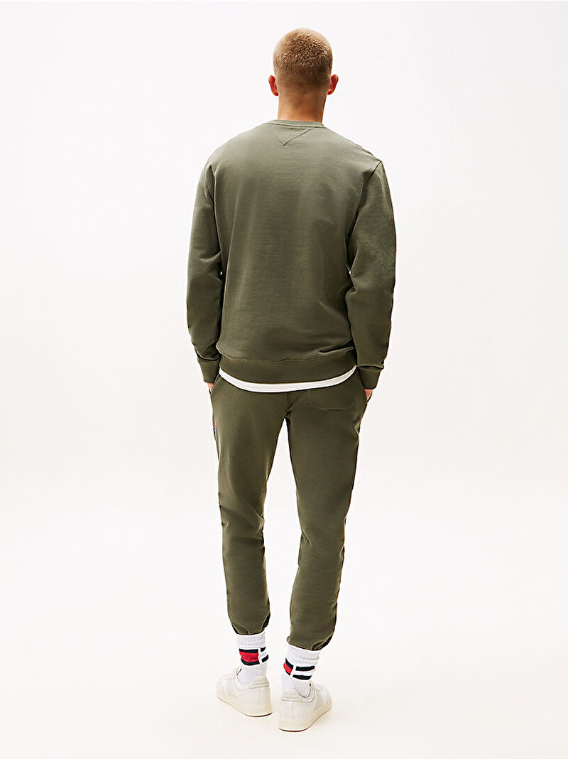 Erkek TJM Regular Flag Sweatshirt Yeşil DM0DM22093MRH