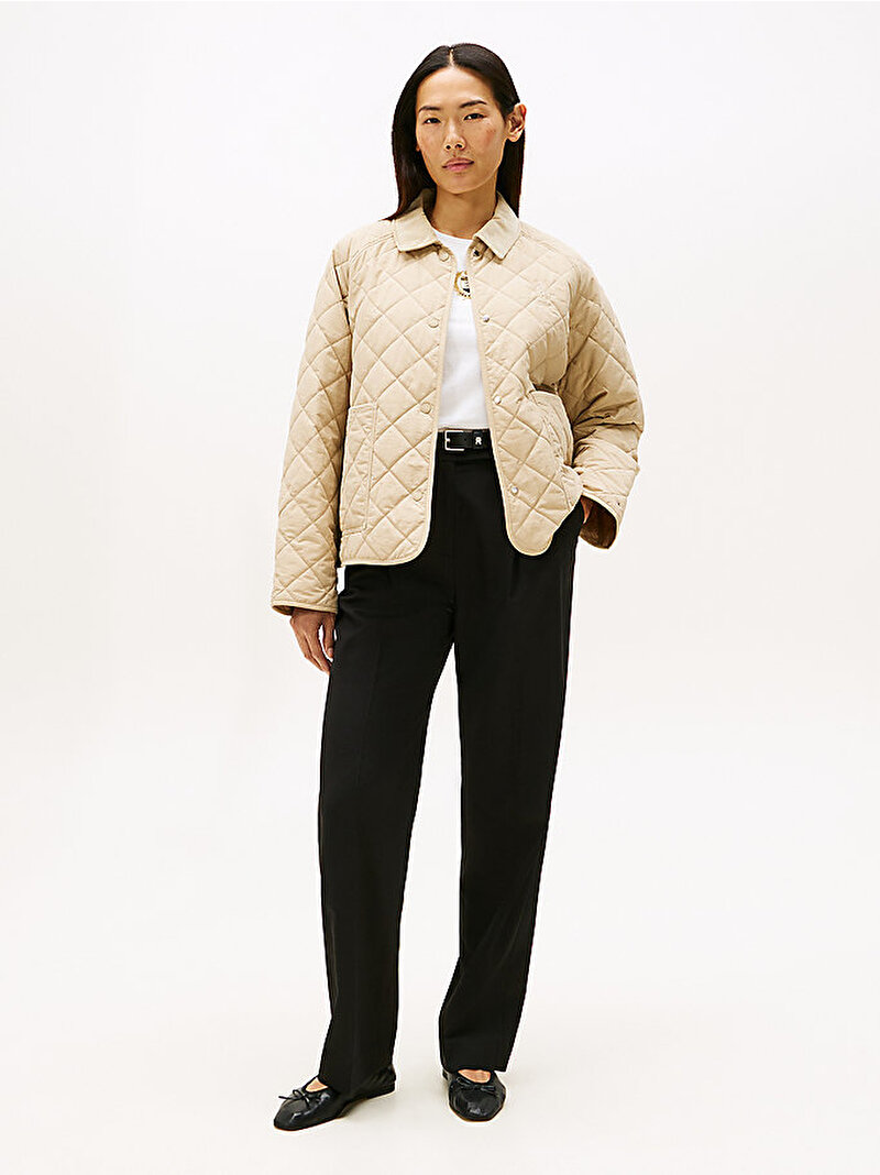 Kadın Padded Modern Quilted Mont Bej WW0WW45728RBV