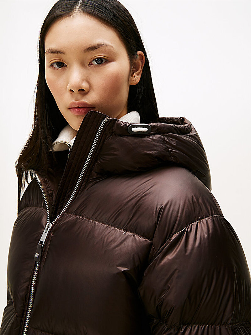 Kadın Super Light Down Puffer Mont Kahverengi WW0WW46541GOP