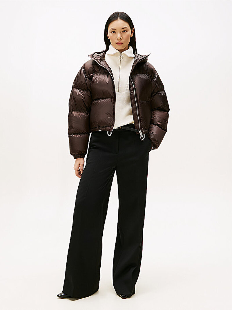 Kadın Super Light Down Puffer Mont Kahverengi WW0WW46541GOP