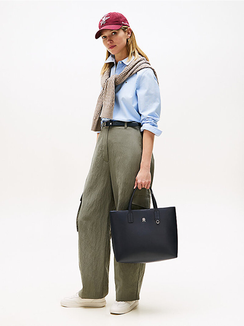 Kadın TH Icon Satchel Çanta Lacivert AW0AW17683DW6