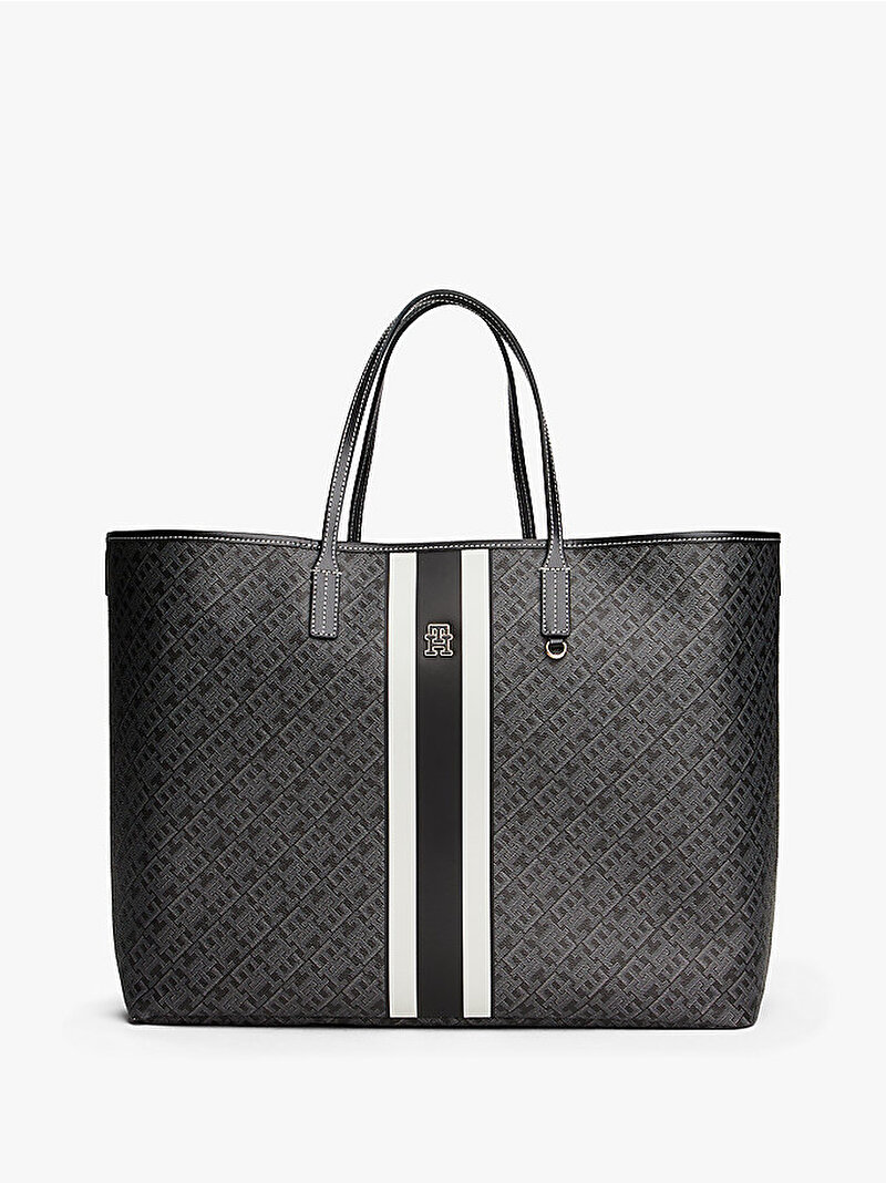 Kadın TH Monoplay Maxi Tote Çanta Siyah AW0AW17697BDS