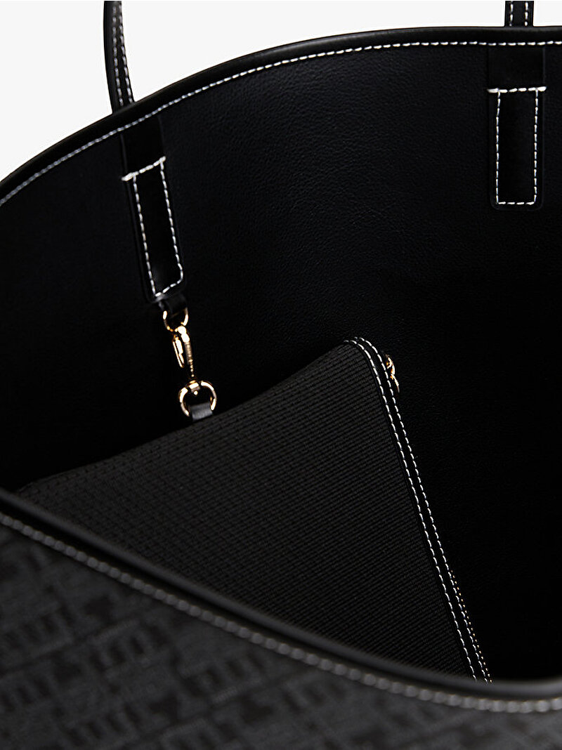 Kadın TH Monoplay Maxi Tote Çanta Siyah AW0AW17697BDS