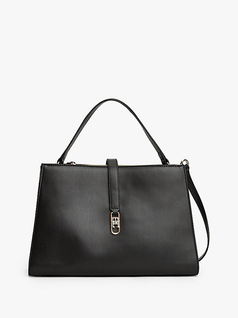 Kadın TH Libre Medium Satchel Çanta Siyah AW0AW17724BDS