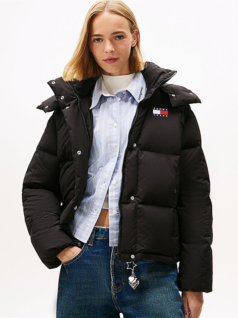Kadın TJW Alaska Grid Down Puffer Mont Siyah DW0DW21623BDS