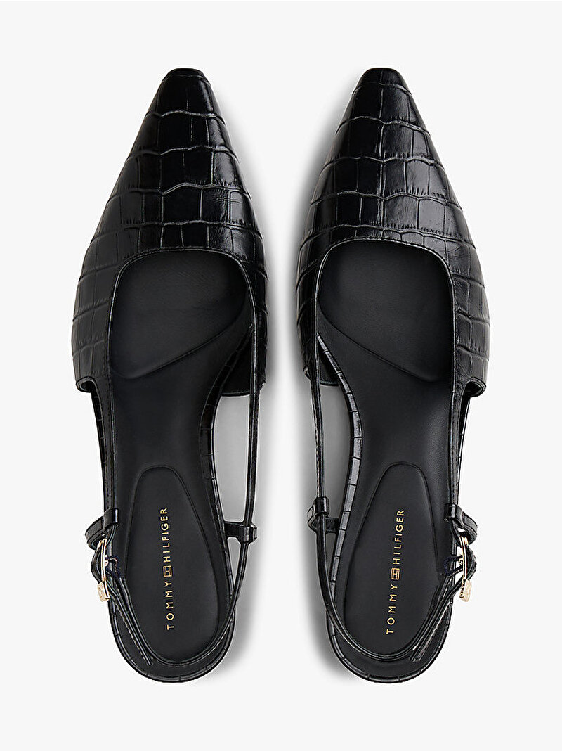 Kadın Croc Slingback Topuklu Ayakkabı Siyah FW0FW08990BDS