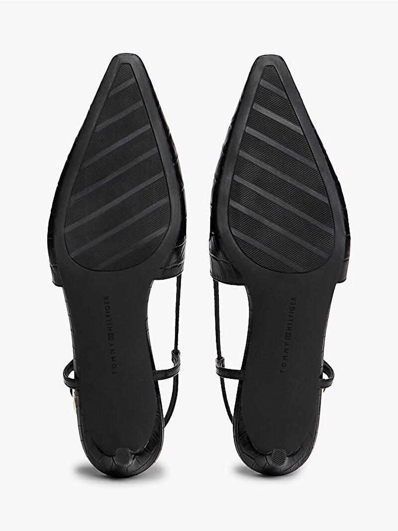 Kadın Croc Slingback Topuklu Ayakkabı Siyah FW0FW08990BDS