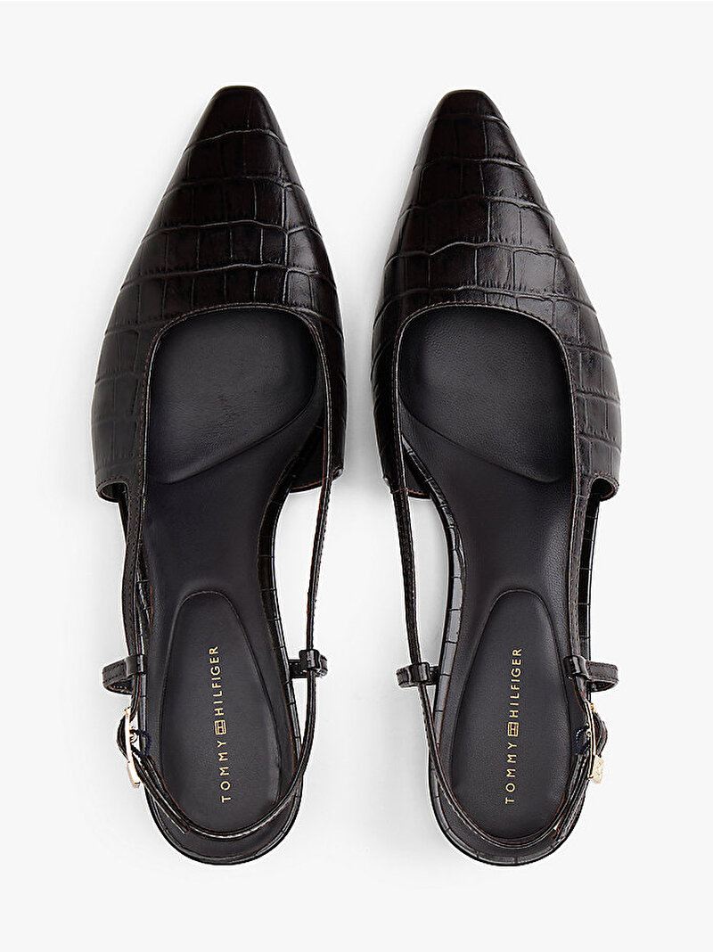 Kadın Croc Slingback Topuklu Ayakkabı Kahverengi FW0FW08990GR8