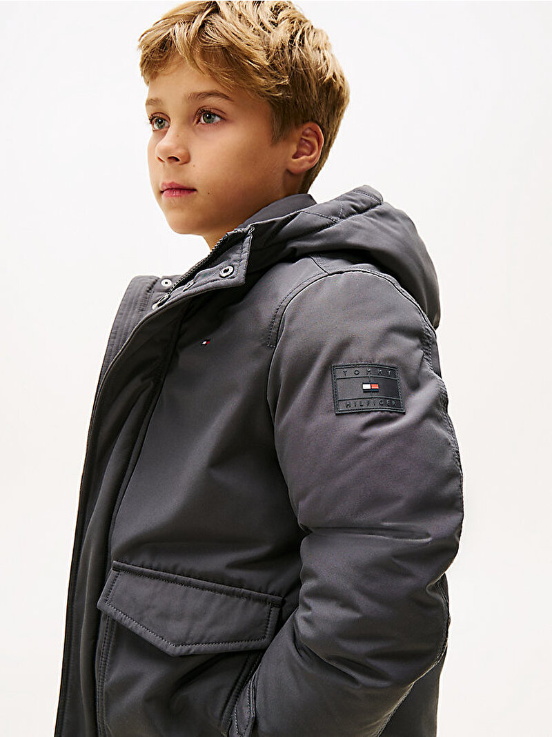 Erkek Çocuk Hooded Parka Siyah KB0KB09889PT2