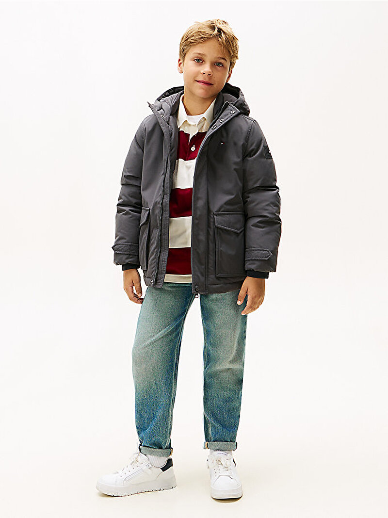 Erkek Çocuk Hooded Parka Siyah KB0KB09889PT2