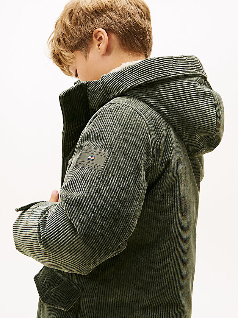 Erkek Çocuk Corduroy Parka Yeşil KB0KB09890MRH
