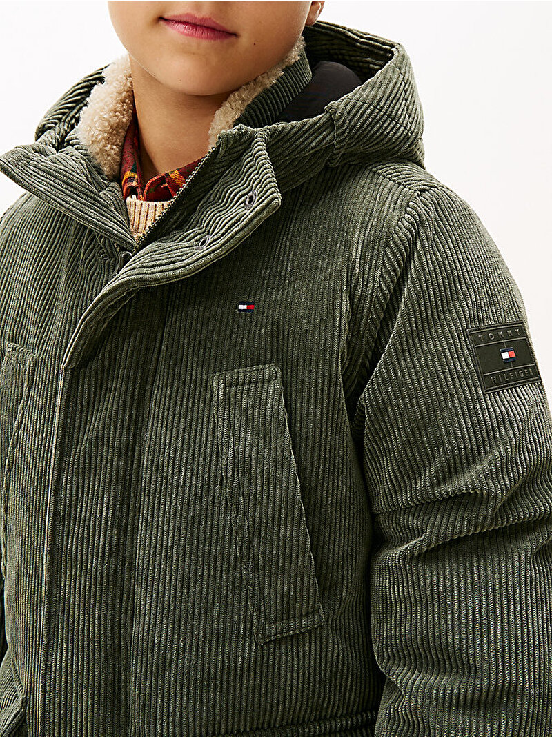 Erkek Çocuk Corduroy Parka Yeşil KB0KB09890MRH